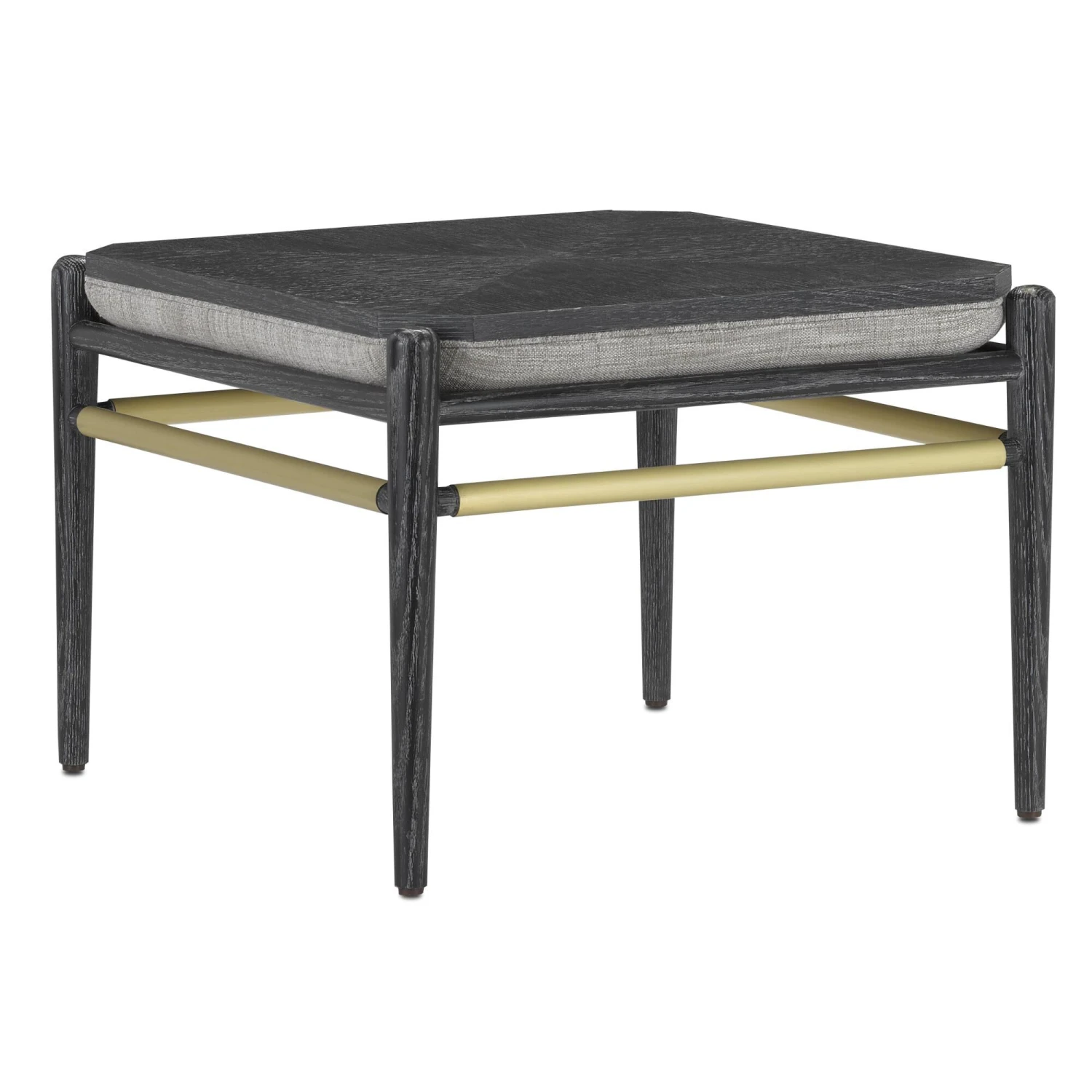 Visby Smoke Ottoman By Currey And Company 4 Visby Smoke Ottoman By Currey And Company - Image 2