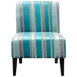 Ms Stripy Blu Accent Chair By Cyan Designs