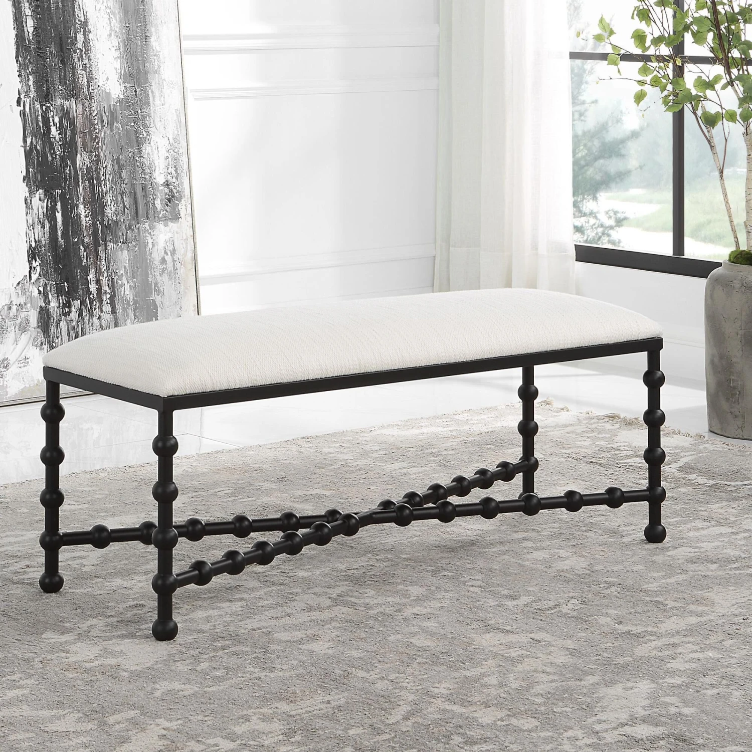 Iron Drops Bench By Uttermost 7 Iron Drops Bench By Uttermost - Image 5