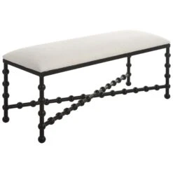 Iron Drops Bench By Uttermost 11 Iron Drops Bench By Uttermost -Interior Sales Store Uttermost 23756 A1 ANGLE