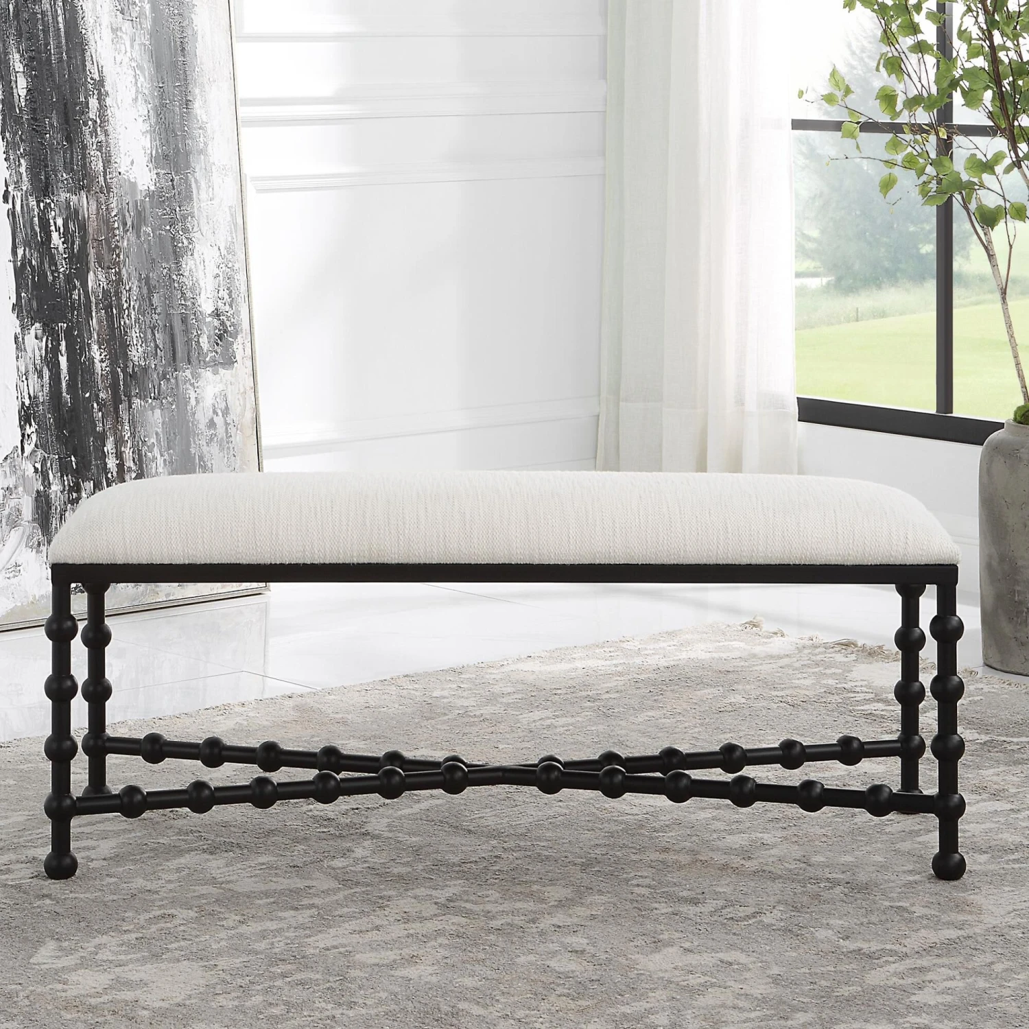 Iron Drops Bench By Uttermost 4 Iron Drops Bench By Uttermost - Image 2